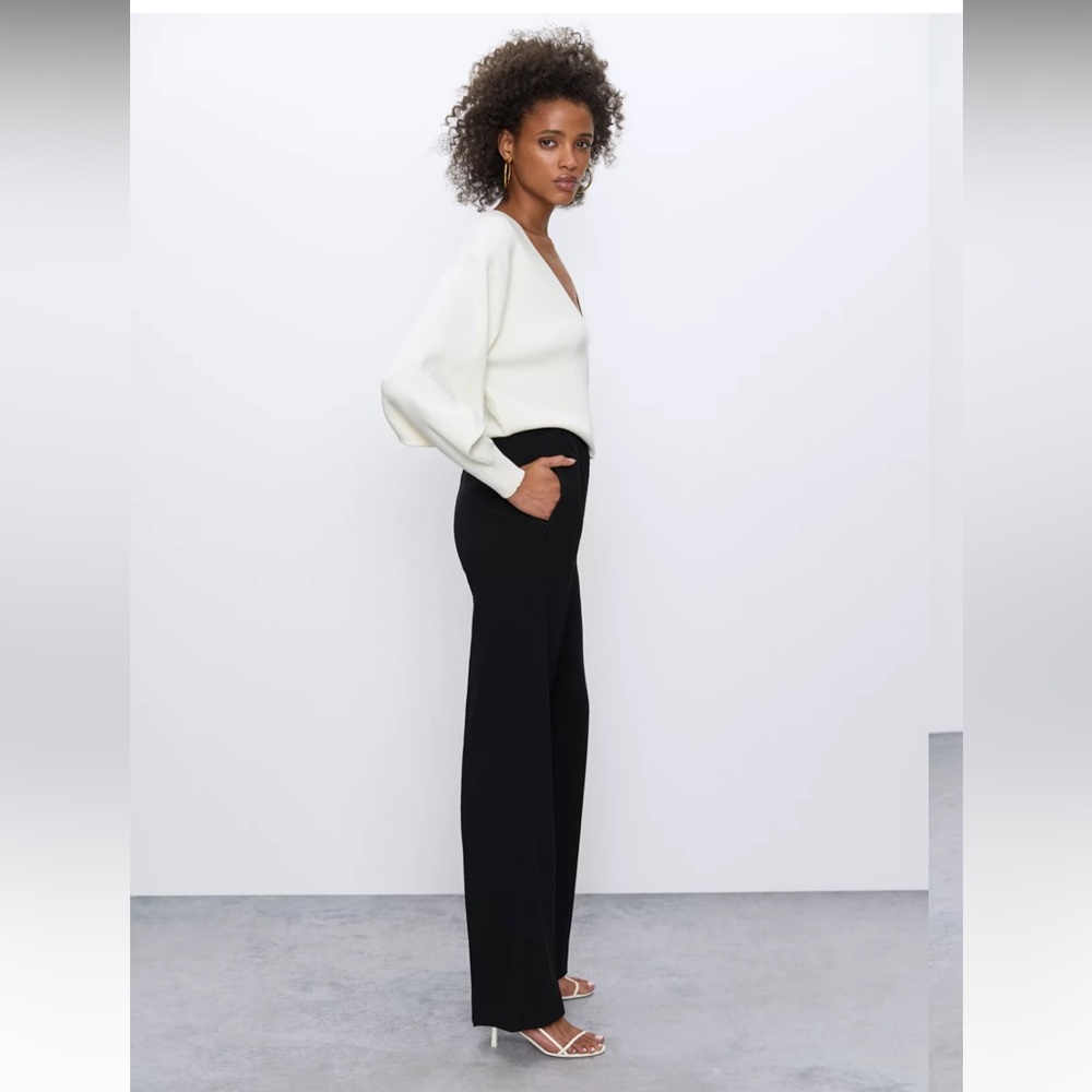 ARITZIA BABATON Serif Pant Black High Rise Wide Leg Sz Med